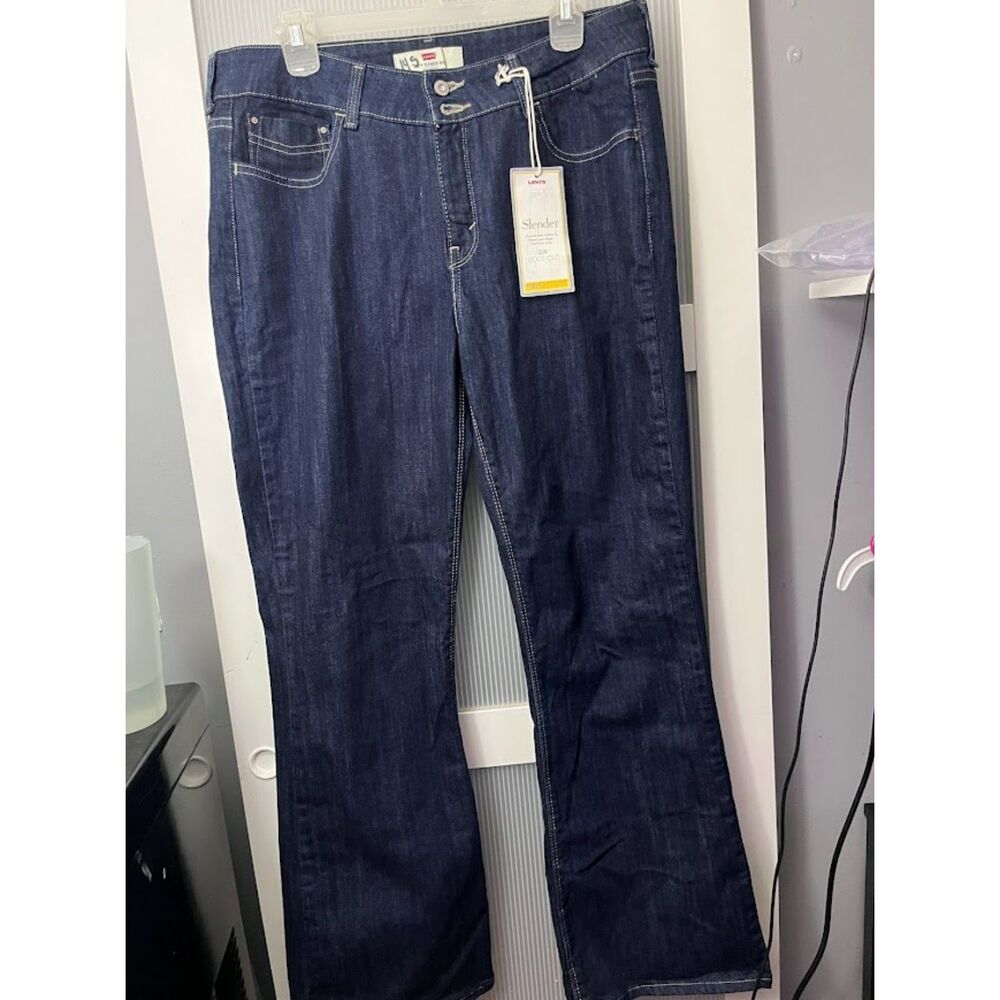 M_NWT 14 Short Misses Levi's 526 Slender Bootcut Dark Wash